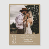 Modern Wedding Save the Date Photo Tan Magnet (Voorkant)