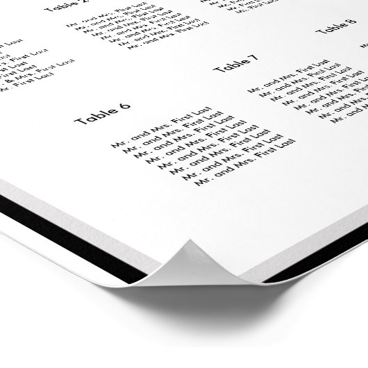 Modern Wedding Seating Chart Poster (Hoek)