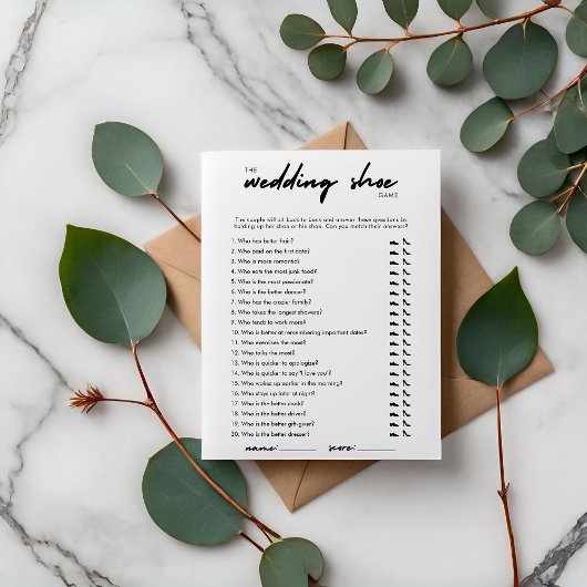 Modern Wedding Shoe spel Kaart