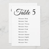Modern Wedding Table Number Seating Chart Cards (Voorkant / Achterkant)