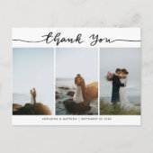 Modern Wedding Thank You Script | Photo Collage Briefkaart (Voorkant)