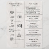 Modern Wedding Timeline Krantenprogramma Flyer (Achterkant)