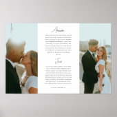 Modern Wedding Vows Minimalistic Script 2-Photo Poster (Voorkant)