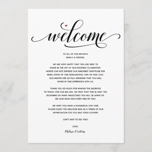 Modern Wedding Welcome and Itinerary Card v1 Programma (Voorkant)