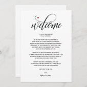 Modern Wedding Welcome and Itinerary Card v1 Programma (Voorkant / Achterkant)