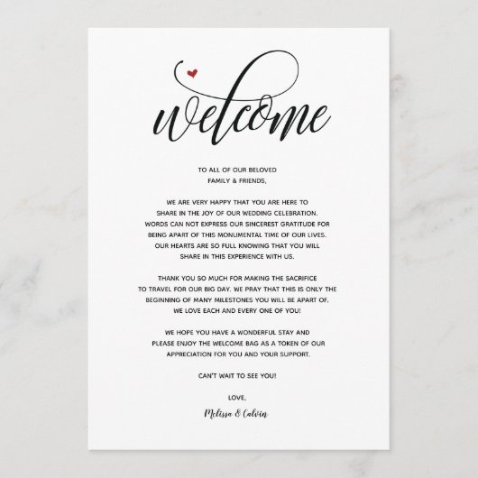 Modern Wedding Welcome and Itinerary Card v1 Programma (Voorkant)