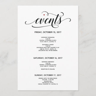 Modern Wedding Welcome and Itinerary Card v2 Programma