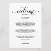 Modern Wedding Welcome and Itinerary Card v2 Programma (Achterkant)
