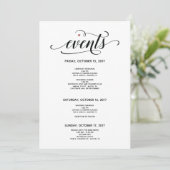 Modern Wedding Welcome and Itinerary Card v2 Programma (Staand voorkant)