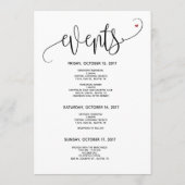 Modern Wedding Welcome and Itinerary Card v2 Programma (Achterkant)