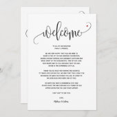 Modern Wedding Welcome and Itinerary Card v2 Programma (Voorkant / Achterkant)
