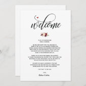 Modern Wedding Welcome and Itinerary Card v3 Programma (Voorkant / Achterkant)