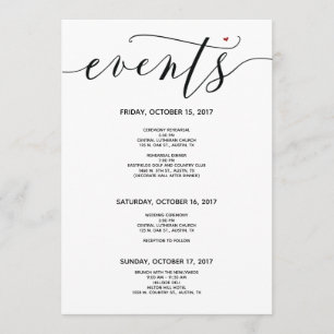 Modern Wedding Welcome and Itinerary Card v3 Programma