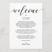 Modern Wedding Welcome and Itinerary Card v3 Programma (Achterkant)