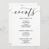 Modern Wedding Welcome and Itinerary Card v3 Programma (Voorkant / Achterkant)