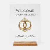 Modern Wedding Welcome Sign Acryl Bord (Voorkant)