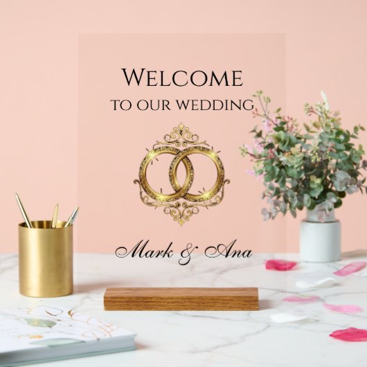Modern Wedding Welcome Sign Acryl Bord (Huwelijk)
