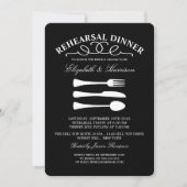 Modern Wedding White Cutlery Rehearsal Dinner Kaart (Voorkant)