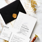 Modern Wedding Zwart Wit Details Behuizing Kaart