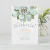 Modern weelderig sappig verjaardagsfeestje kaart (Staand voorkant)