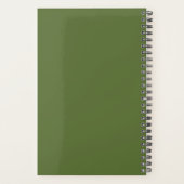 Modern Wekelijks Donker Olijf Groen Monogram Planner (Achterkant)