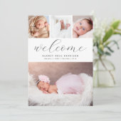 Modern Welcome Photo Collage Birth Aankondiging (Staand voorkant)