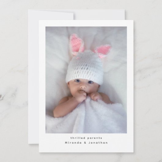 Modern Welcome Photo Collage Birth Aankondiging (Achterkant)