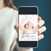 Modern Welcome Photo Collage Birth Aankondiging