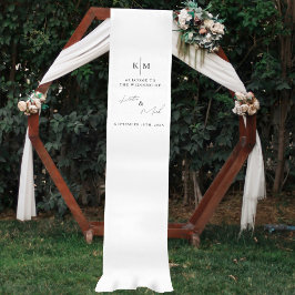 Modern Welcome To Our Wedding Fabric Sign  Medium Tafelloper