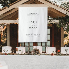 Modern Welcome To Our Wedding Fabric Sign  Wandkleed