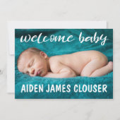 Modern Welkom Baby Geboorte Aankondiging (Voorkant)