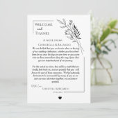 Modern welkom en bedankt je trouwgastentafel (Staand voorkant)