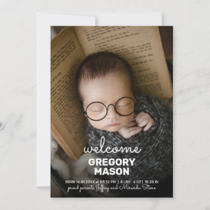 Modern Welkom Foto Collage Newborn Unisex Baby Aankondiging