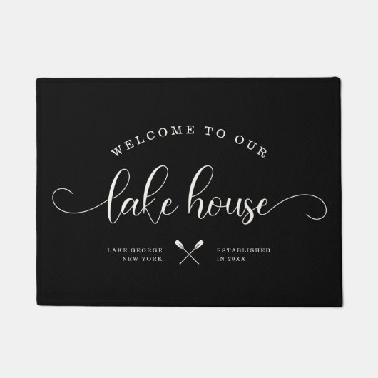 Modern WELKOM NAAR ONS Meerderborstelscript Deurmat (Voorkant)