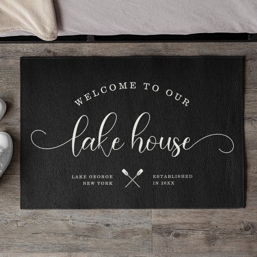 Modern WELKOM NAAR ONS Meerderborstelscript Deurmat