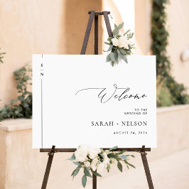 Modern welkom op ons trouwbord