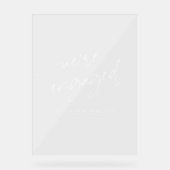 Modern We're Engaged  Engagement Party Welcome Acryl Bord (Voorkant)