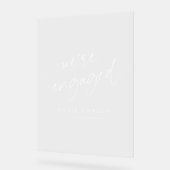 Modern We're Engaged  Engagement Party Welcome Acryl Bord (Hoek)