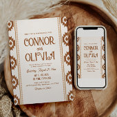 Modern Western Photo Wedding Invitation Kaart