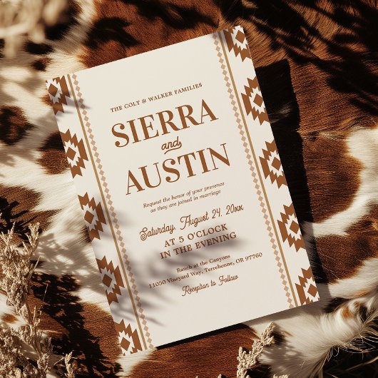 Modern Western Wedding Invitation