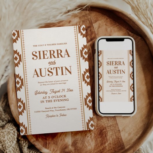 Modern Western Wedding Invitation