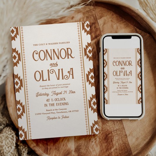 Modern Western Wedding Invitation