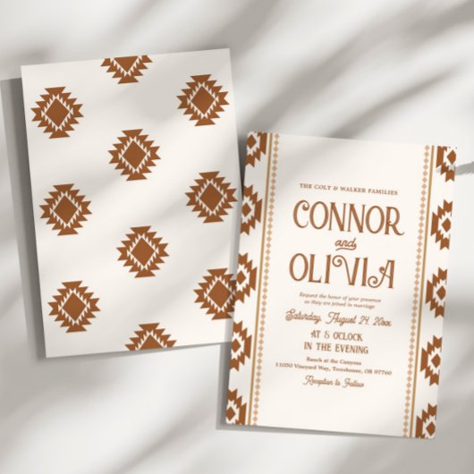Modern Western Wedding Invitation Kaart
