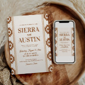 Modern Western Wedding Invitation Kaart