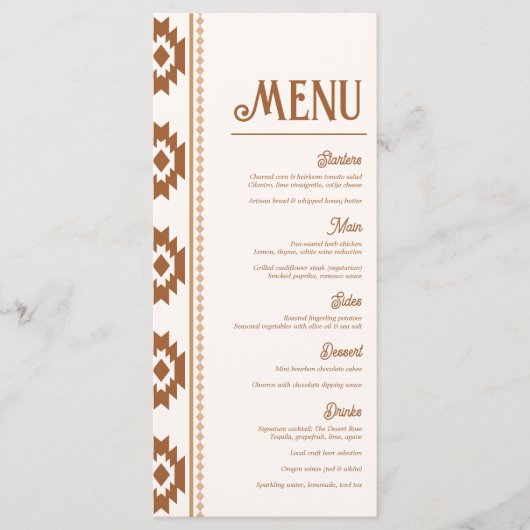 Modern Western Wedding Menu (Devant)