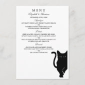 Modern Whimsical Black Cat Wedding Menu (Voorkant)