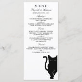 Modern Whimsical Black Cat Wedding Menu (Voorkant)