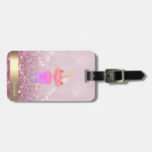 Modern Whimsical Cat Glitter Bokeh - Gepersonalise Bagagelabel (Voorkant horizontaal)