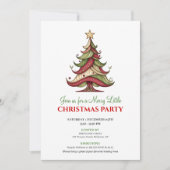 Modern whimsical Christmas tree party invitation (Devant)