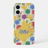 Modern Whimsical – Dripping Flower Monogram iPhone 16 Hoesje (Achterkant)